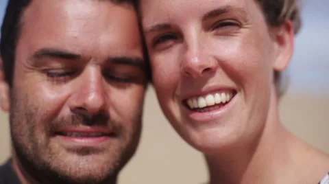 Couple posing for a selfie outdoors Stock Footage 63291980