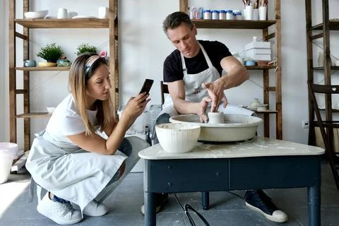 Couple potters Stock Photos
