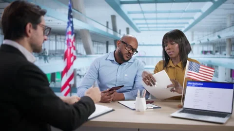Couple Prepares For USA Visa Interview Stock Footage 330583363
