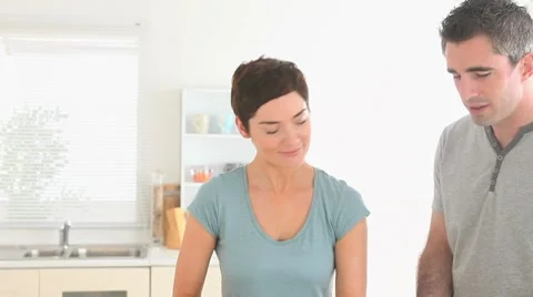Couple preparing dinner together Stock Footage