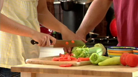 Couple Preparing Salad 273 Stock Footage 507684