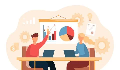 Couple of professionals Stockillustratie