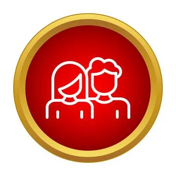 Couple profile icon representing relationship and partnership Ilustração Stock