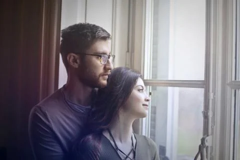 Couple from profile Stock Photos