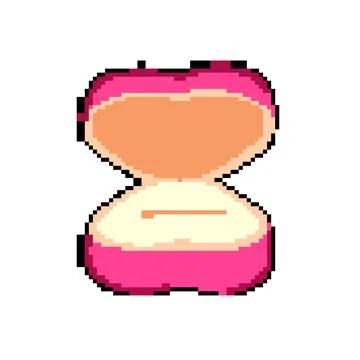 Couple proposal ring box pixel art vector illustration イラスト素材