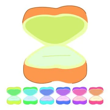 Couple proposal ring box vector cartoon graphic Stock Illustration
