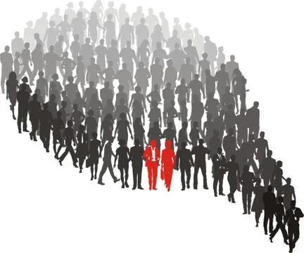 Couple protrude of group Stock Illustration