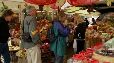 Couple Purchasing Produce Stock Footage 43386668