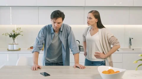Couple quarreling in the kitchen Stock Footage 149212558