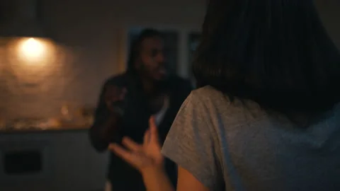 Couple quarreling in the kitchen Stock Footage 158768521