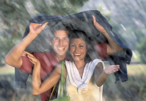 Couple in the rain Stock Photos