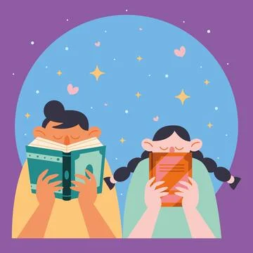 Couple reading books Ilustração Stock