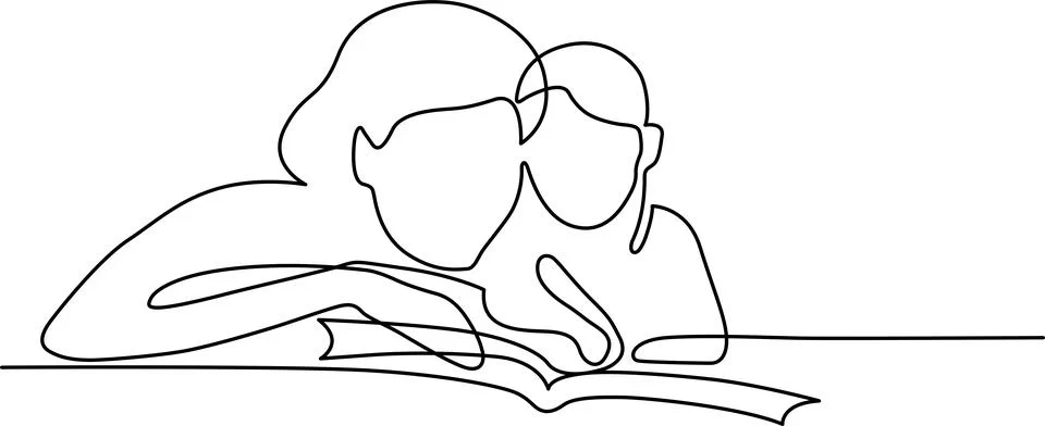 Couple reading together Vector Ilustração Stock
