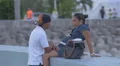 Couple relaxing and talking in Panama 4k or 4k+ Resolution