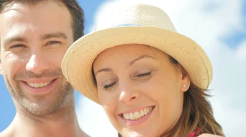 Couple relaxing on the beach in Caribbean island Stock-Footage 59176810