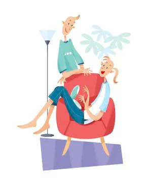 Couple, relaxing Ilustração Stock