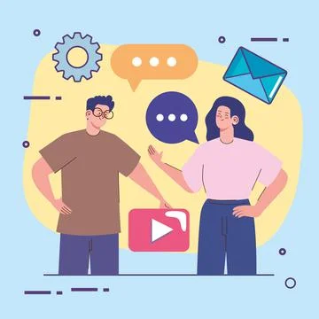 Couple with research development 스톡 일러스트