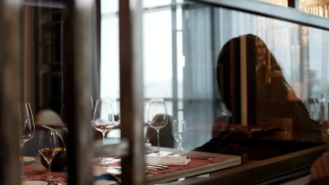 Couple at restaurant. Stock Footage 119386782
