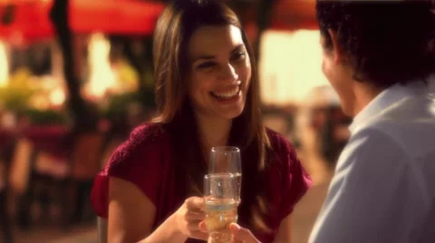 Couple in restaurant/cafe Stock Footage 43615496