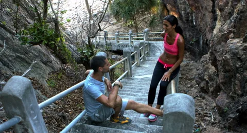 Couple Resting After a Workout Stock Footage 61157613