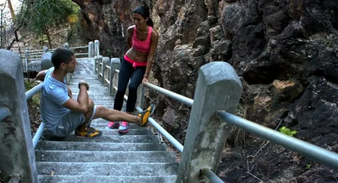 Couple Resting After a Workout Stock Footage 61157668