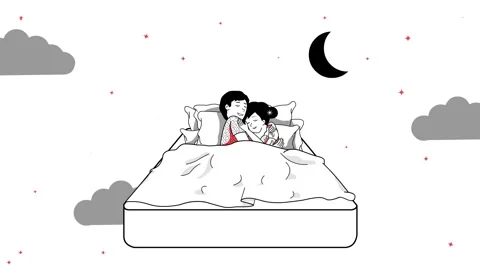 Couple resting in a bed Stock Footage 269286601