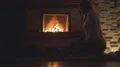 The couple resting near the fireplace 4k or 4k+ Resolution