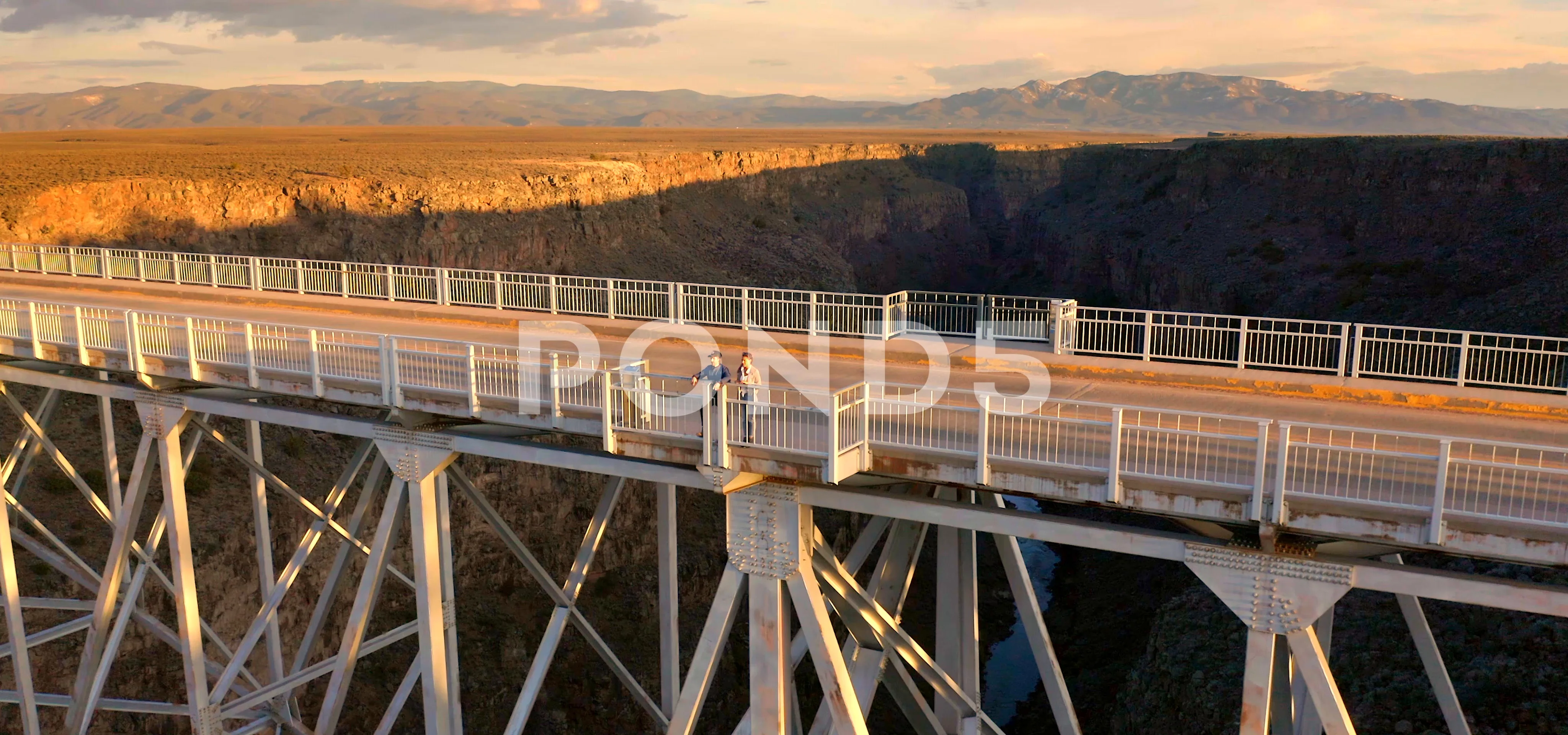 Couple On Rio Grande Gorge Bridge Aeria Stock Video Pond5