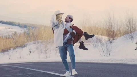 Couple on the road Stock Footage 150964155