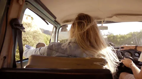 Couple on a roadtrip Stock Footage 36889458