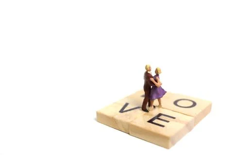 Couple romantic dancing on white background Stock Photos