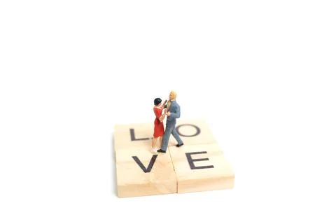 Couple romantic dancing on white background Stock Photos