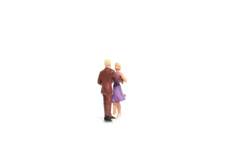 Couple romantic dancing on white background Stock Photos