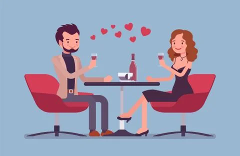 Couple on a romantic date Stock Illustration
