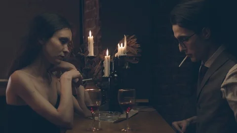 Couple at romantic dinner Stock Footage 124408430