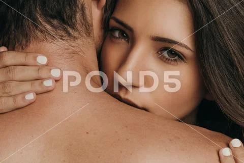 Couple in a romantic moment Stock Photos