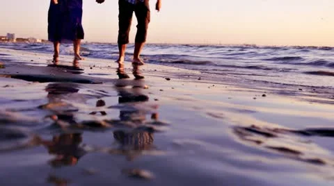 Couple Running On Beach Stock Footage 21778111