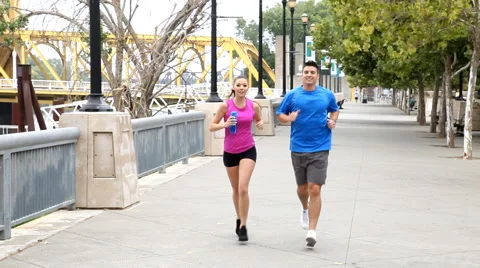 Couple Running Stock Footage 43359679