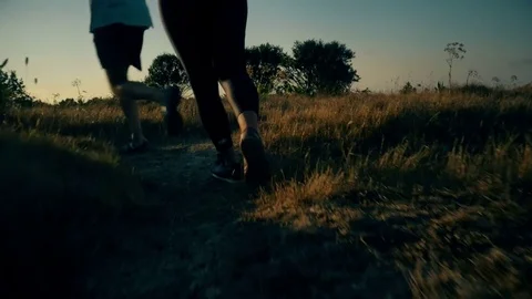 Couple running on top of a mountain in Ponza Island Italy 스톡 동영상 80272255