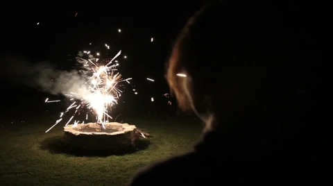 Couple Scared by Fireworks Stock-Footage 51934790