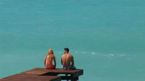 Couple at sea Stock Footage 12293486