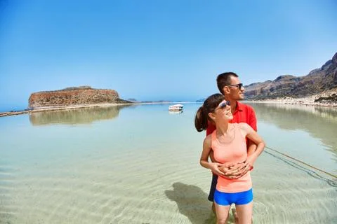 Couple in the sea Stock Photos