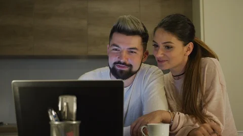 Couple searching on the internet Stock Footage 100001661