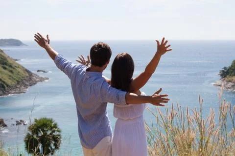 Couple at seaside Stock Photos
