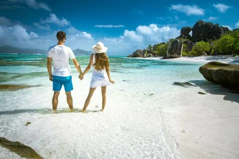 Couple on Seychelles Stock Photos