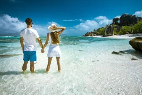 Couple on Seychelles Stock Photos