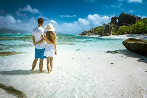 Couple on Seychelles Stock Photos