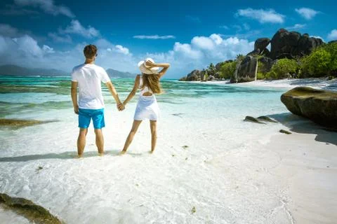 Couple on Seychelles Stock Photos