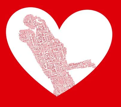 Couple shape letter over red background. vector illustration Ilustração Stock