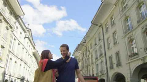 Couple shopping while in the city Stock Footage 63020458